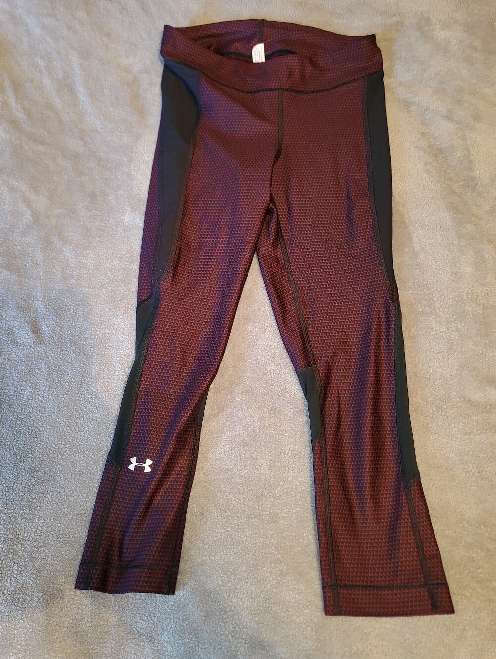 Under Armour Burgundy and Black Athletic Leggings